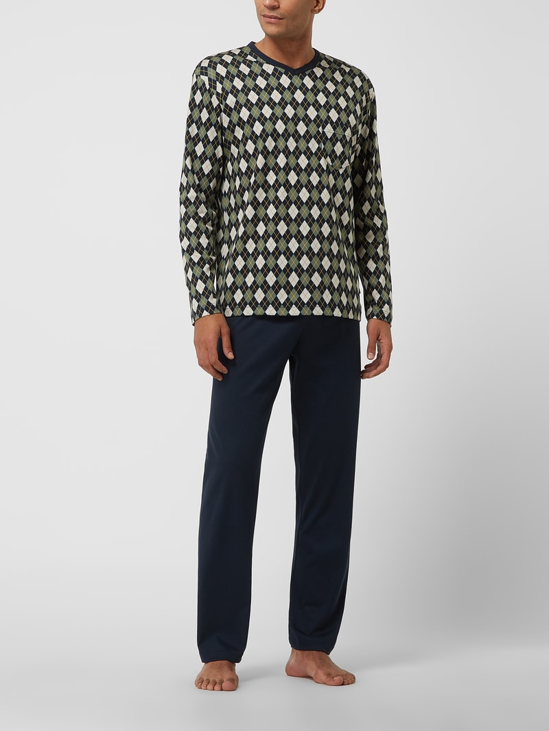 Pyjama aus Baumwolle Modell 'Relax Streamline' in dunkelblau