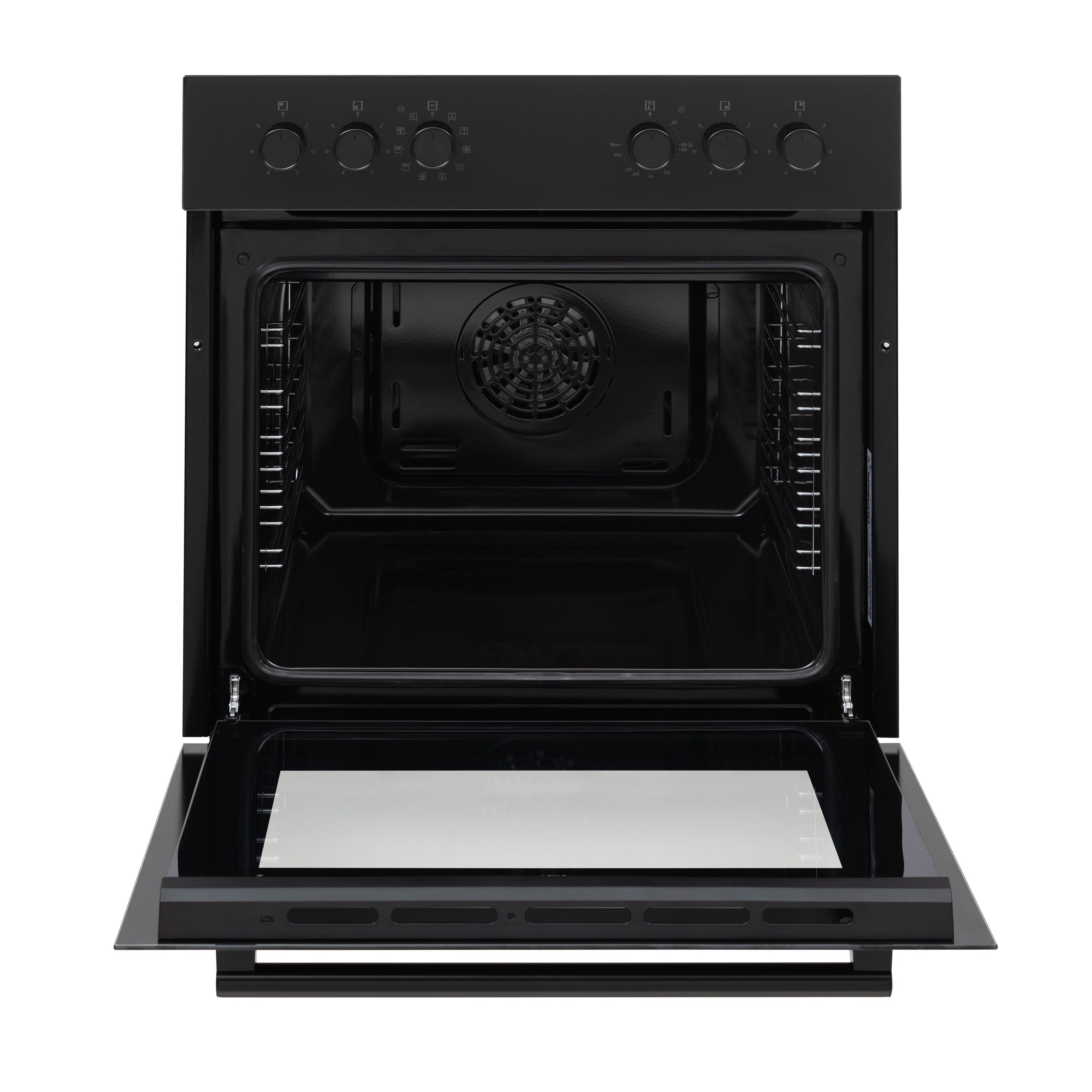 Telefunken Elektro-Herd-Set ECH65A-B, VapClean, Einbauherdset, 65 L, Backofen mit Grill & Umluft, Glaskeramik-Kochfeld