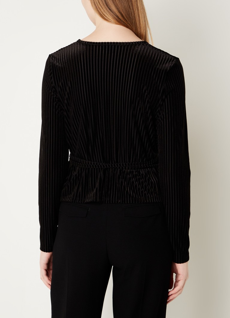 Whistles Semi-transparent velvet wraparound top