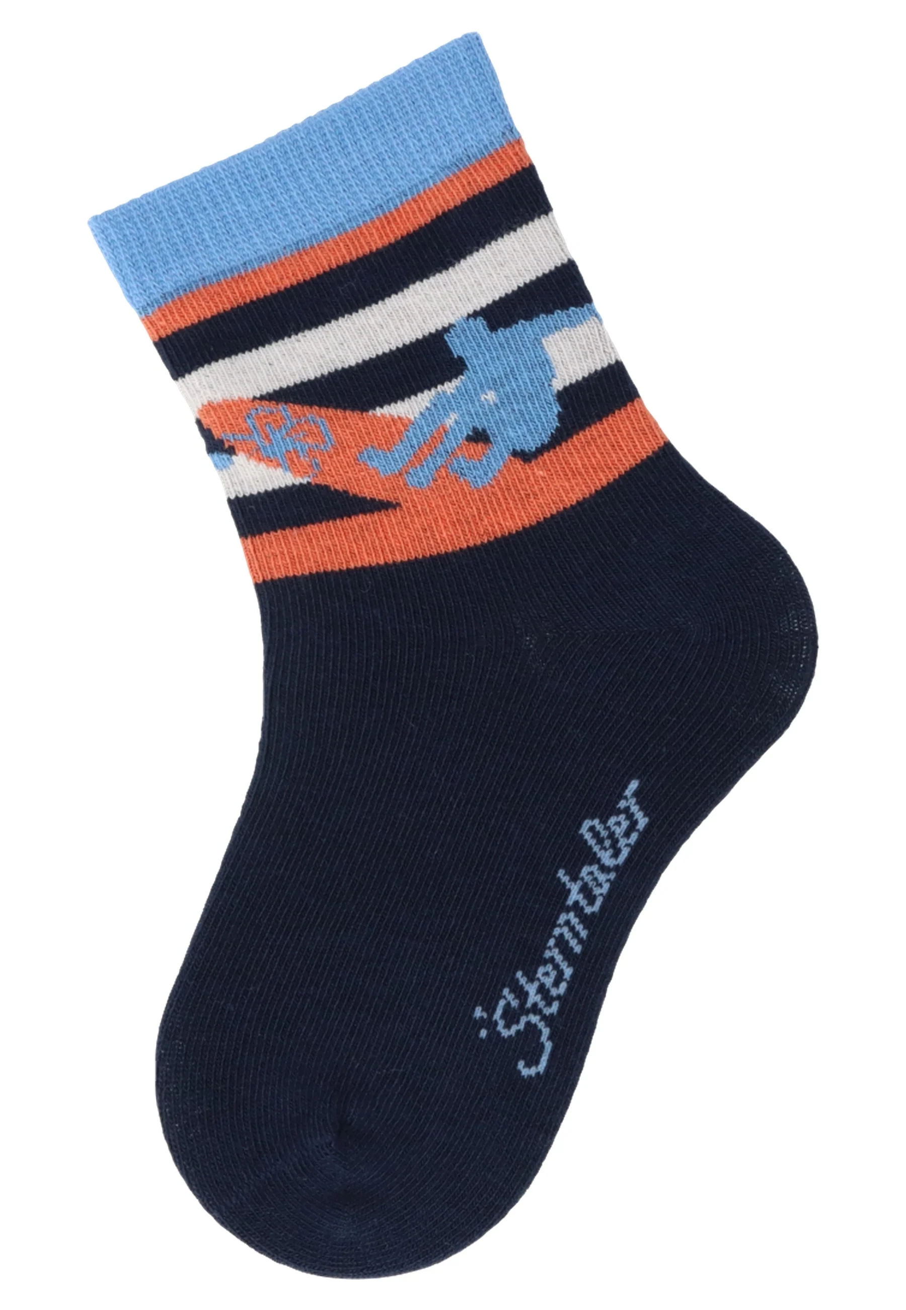 Socken im 6er Pack mit Motiv Fische in blau