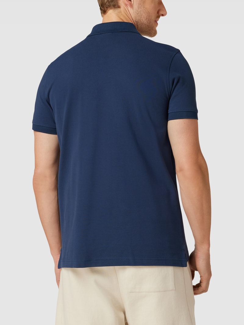 Poloshirt mit Logo-Stitching in marineblau