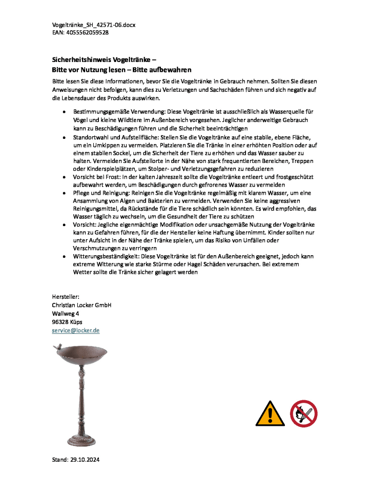 kobolo Gartendekoration BIRD in Braun günstig kaufen onesize