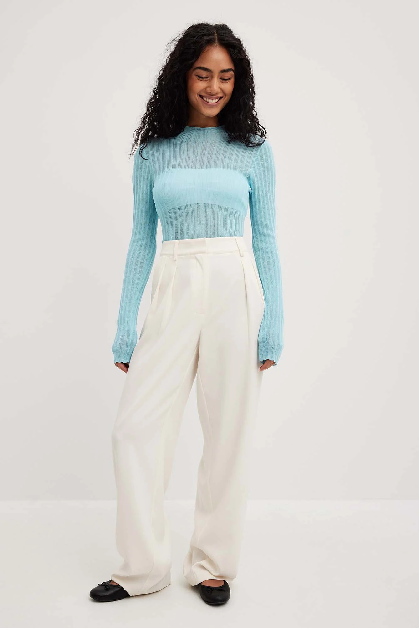 Feingestricktes Langarmshirt