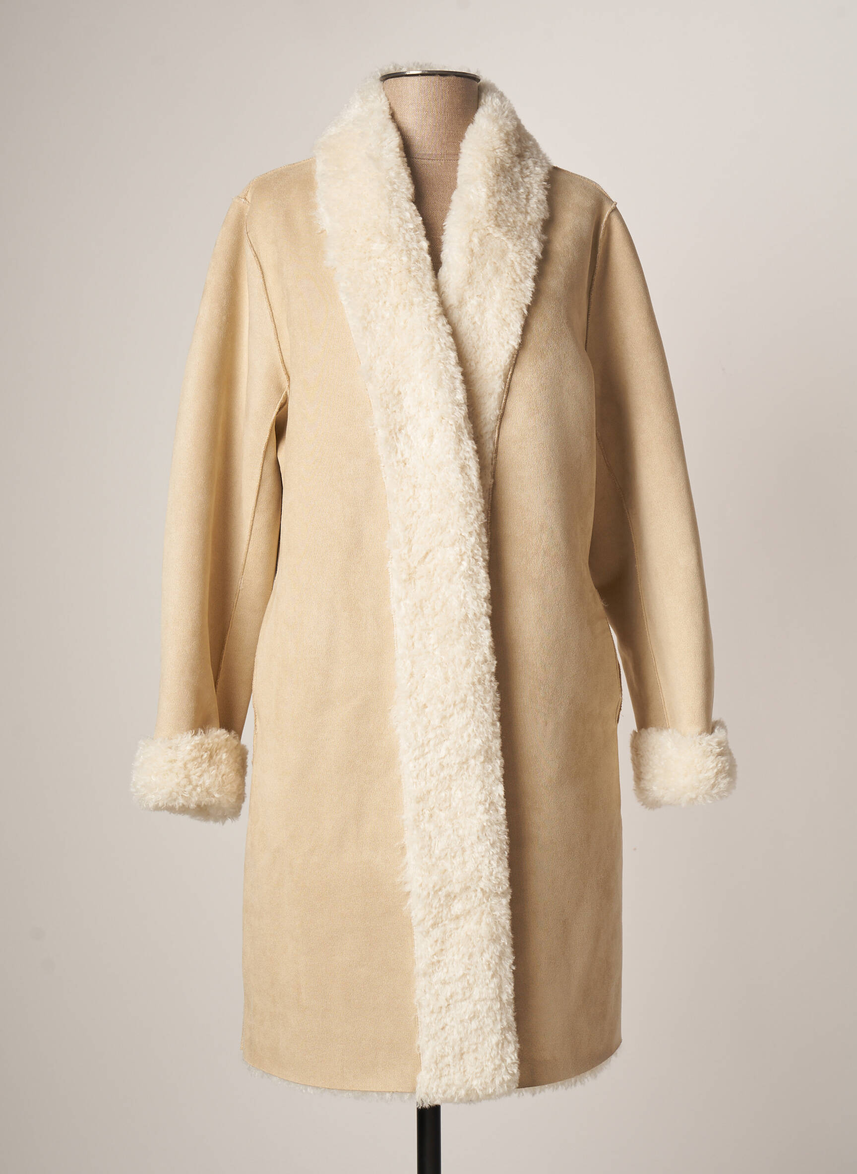 K Design Manteaux Longs Femme couleur beige