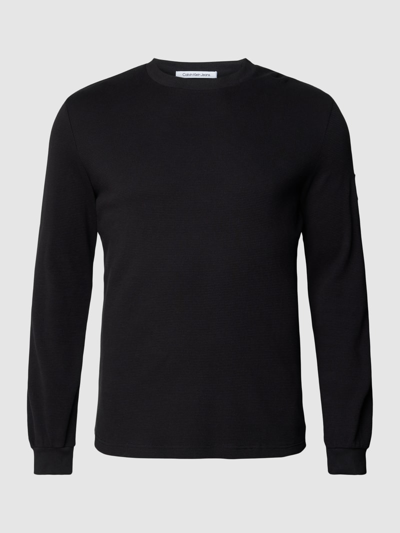 PLUS SIZE Longsleeve mit Motiv-Print in schwarz