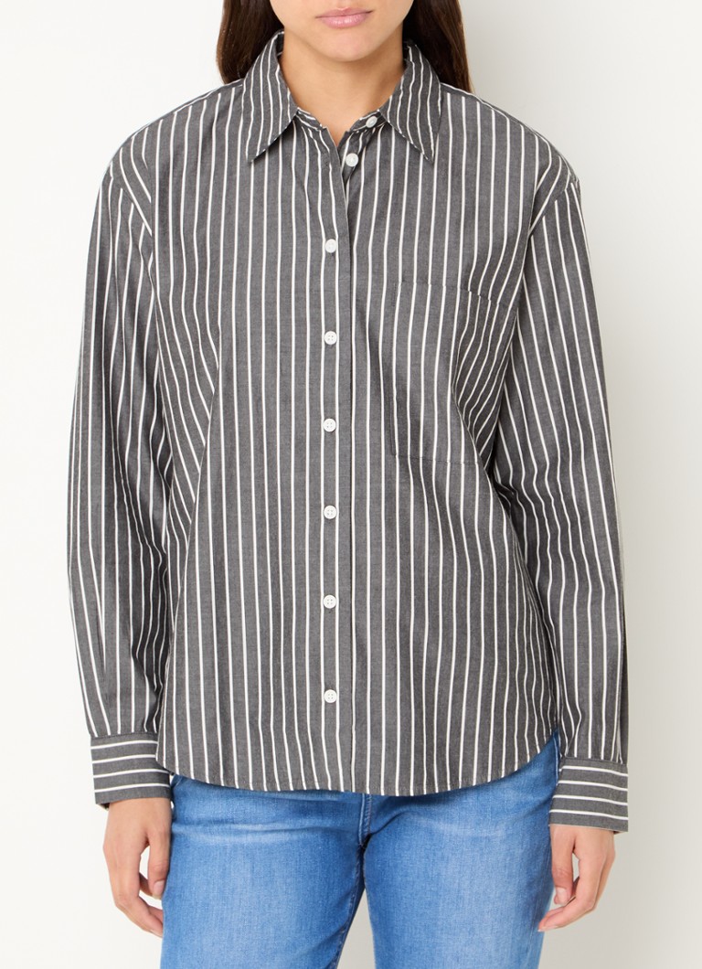 Marc O'Polo Denim Blouse made of organic cotton with a stripe print