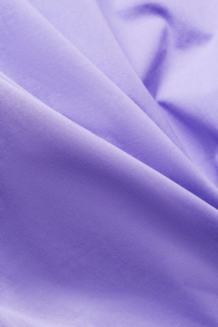 Baumwollbluse mit V-Ausschnitt und Raffung
