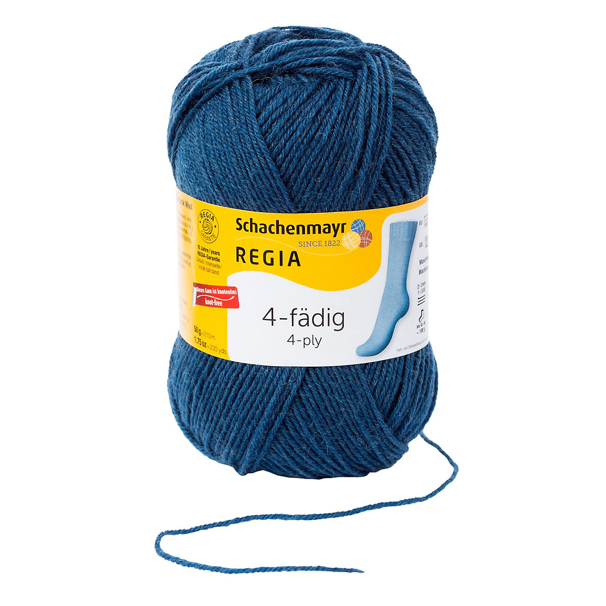 Handstrickgarne 4-fädig Uni, 50g Indigo