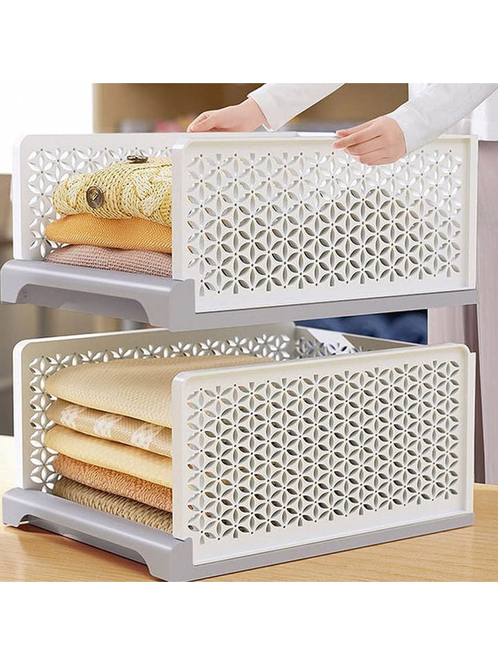 Joybos Kleiderschrank-Aufbewahrungsbox in Weiß - (B)44 x (H)38 x (T)24,5 cm günstig kaufen onesize