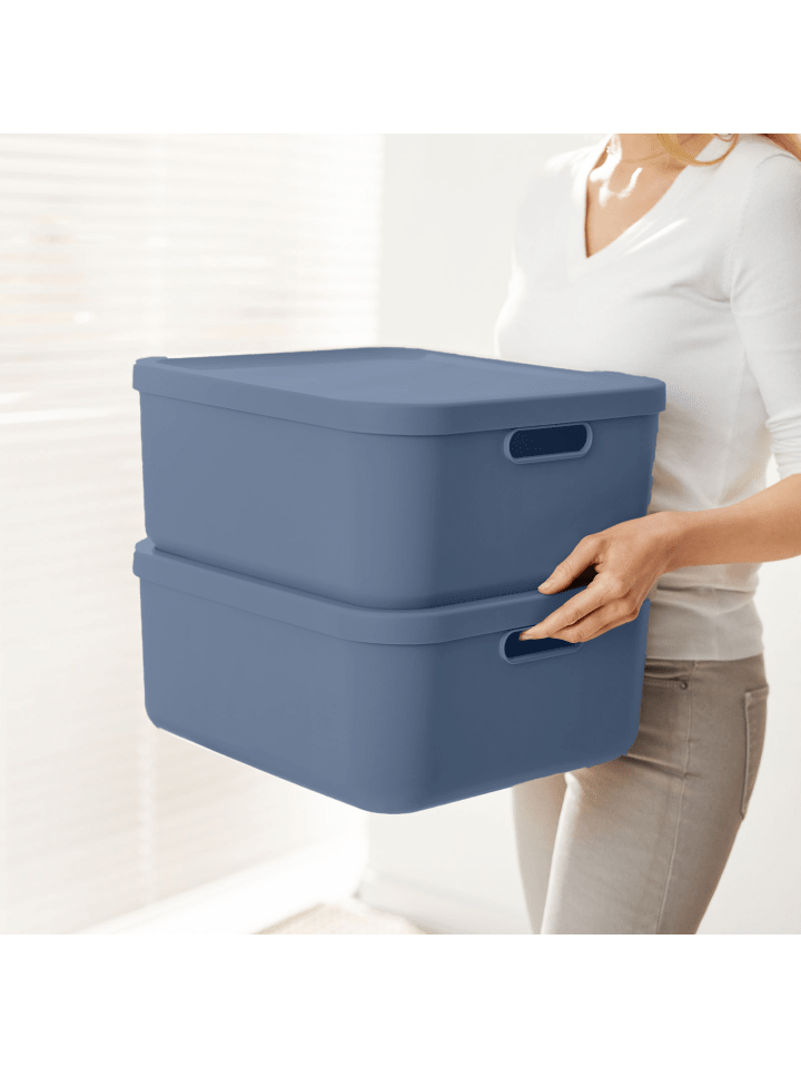 Rotho Albula Light 2er-Set Aufbewahrungskiste 20l in Horizontblau günstig kaufen onesize