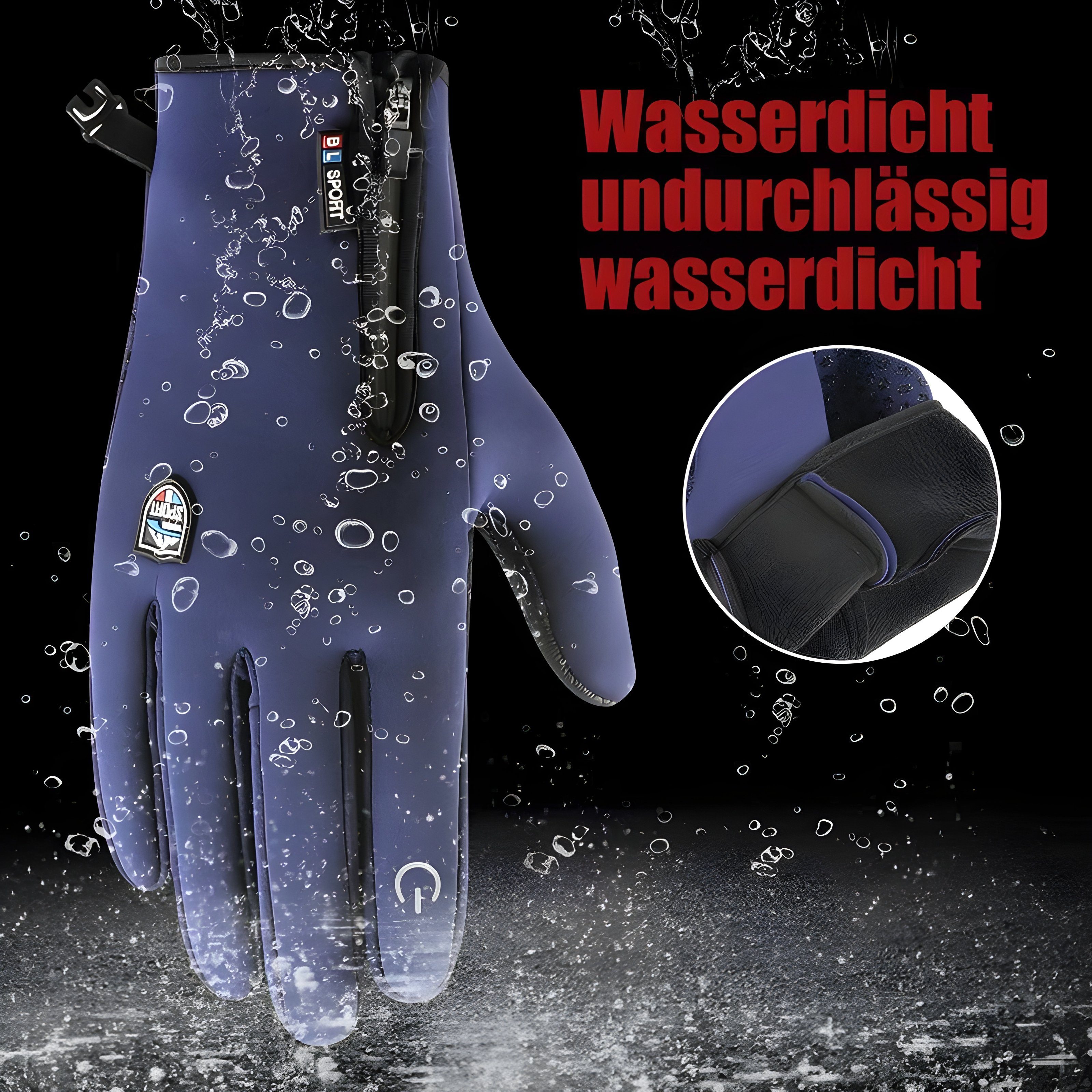 Deliana.home Fleecehandschuhe Warme Winterhandschuhe Winddicht,Touchscreen Handschuhe (1 Paar Winterradhandschuhe) rutschfestem Design,Futter zum Wandern Fahren Klettern Reiten Fahrrad