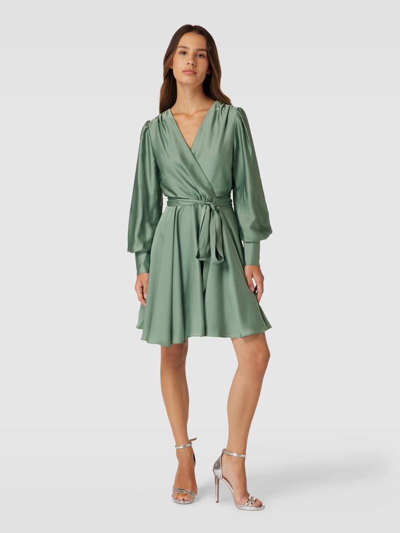 Cocktailkleid in Wickel-Optik in hellgrün