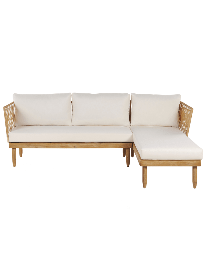 Beliani 4-tlg Lounge Set CREMONA in Heller Holzfarbton/Weiß günstig kaufen onesize