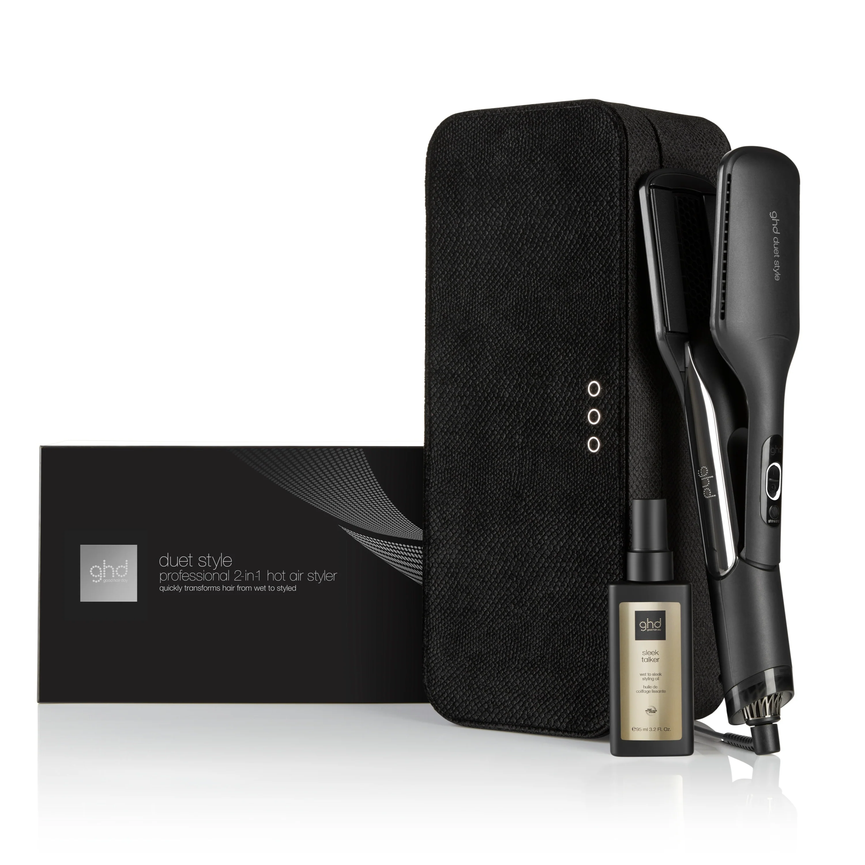 ghd duet style® forrólevegős hajformázó ajándékkészlet - 2 az 1-ben hajszárító és ghd sleek talker - Hajformázó ajándékkészletek, Hajvasalók