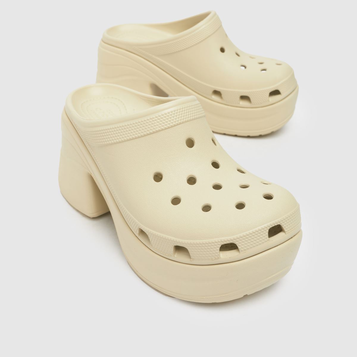 Sandály na podpatku Crocs Siren v béžové barvě