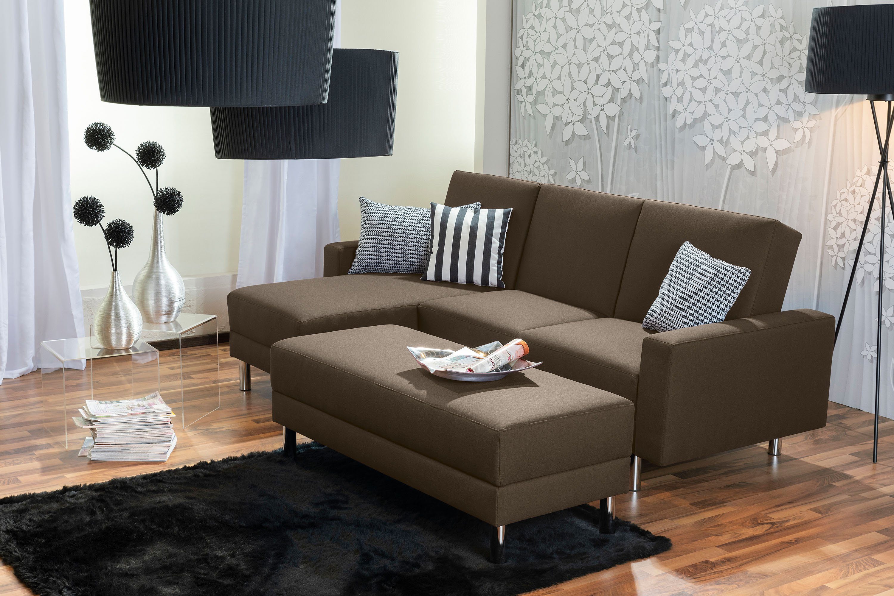 Max Winzer® Loungesofa Just Fashion Funktionssofa Flachgewebe sahara, 1 Stück, Made in Germany