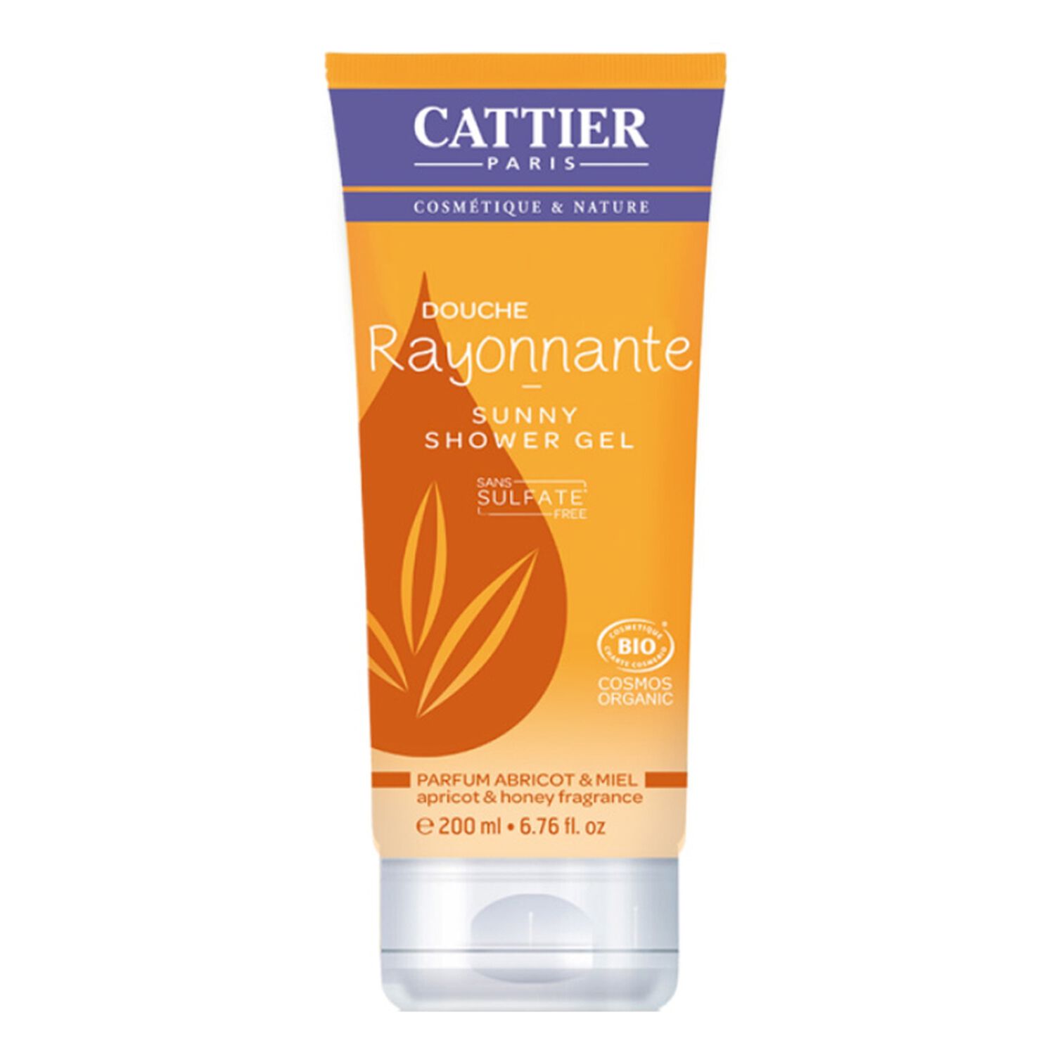 Cattier Gel Douche Rayonnante Parfum Abricot & Miel 200 ml