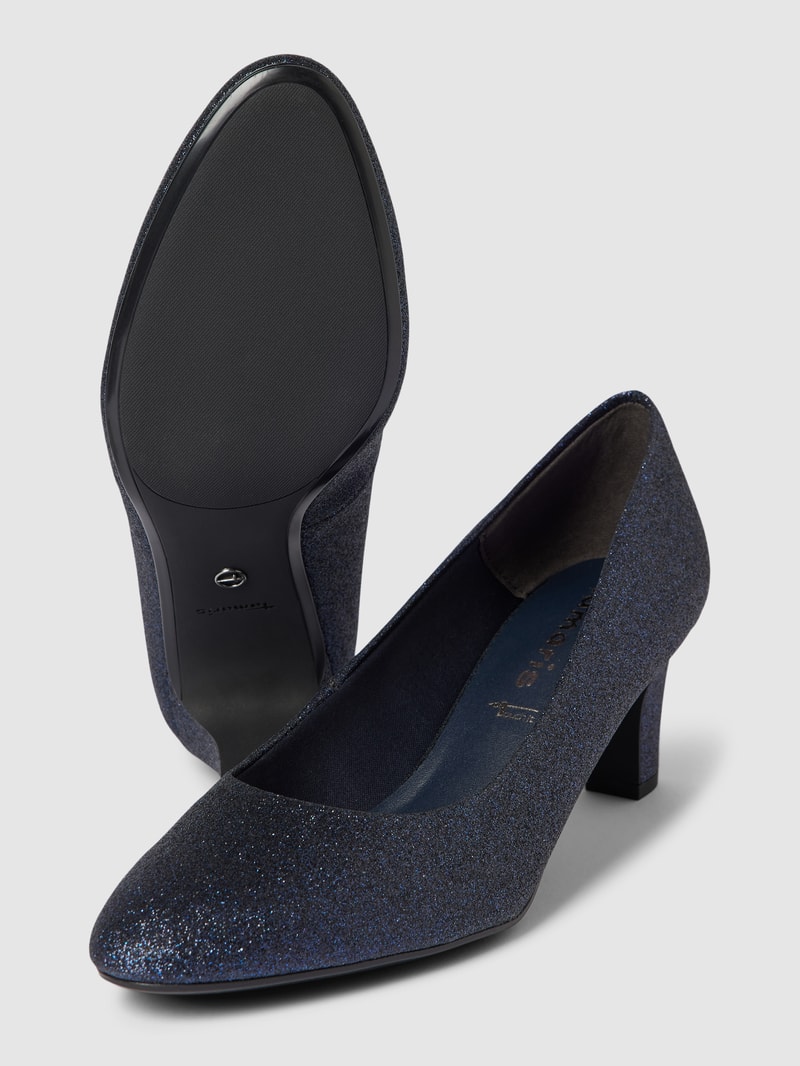 Pumps in Glitzer-Optik in marineblau