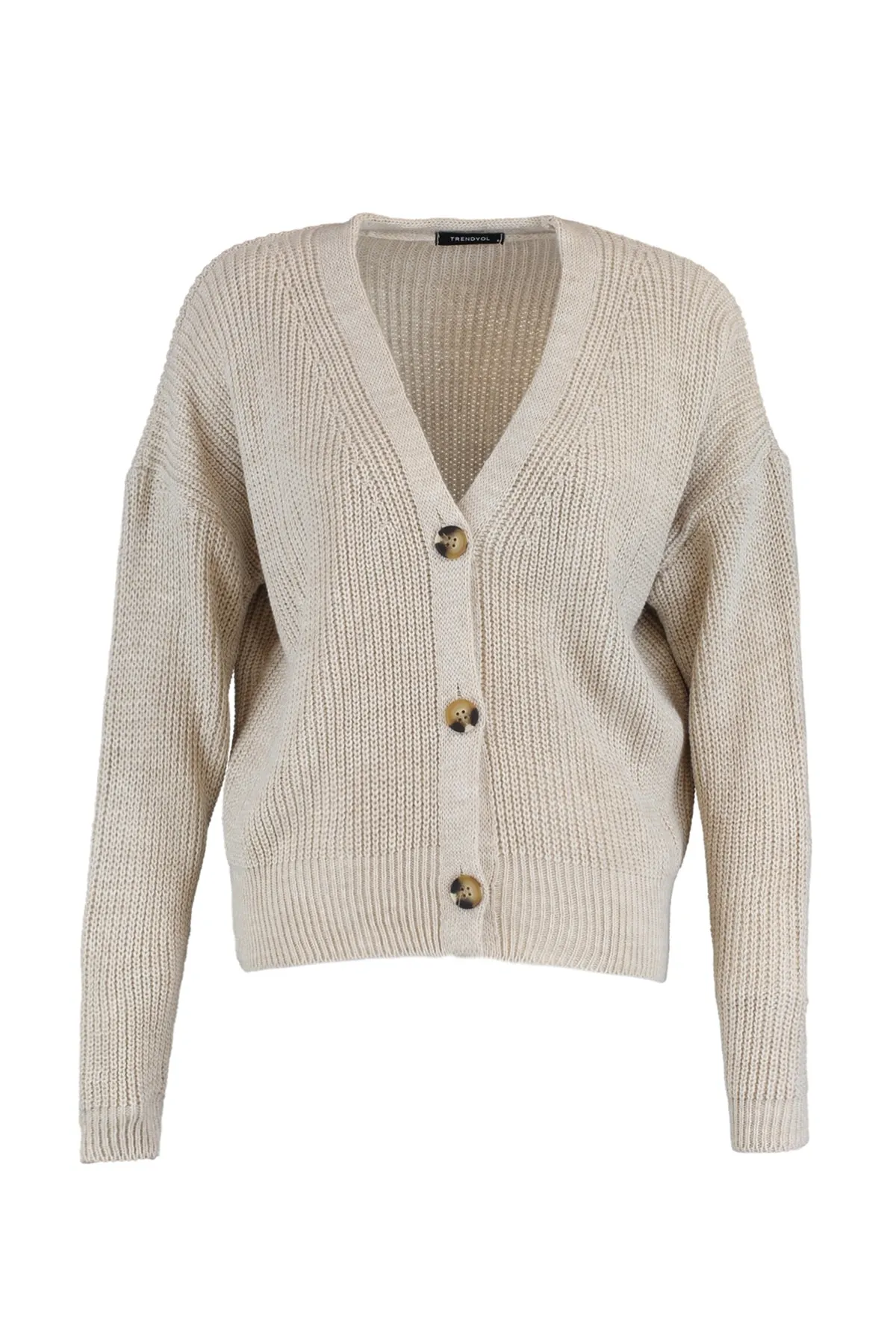 Trendyol Collection  Strickjacke mit Steinknopfdetail TWOAW21HI0104