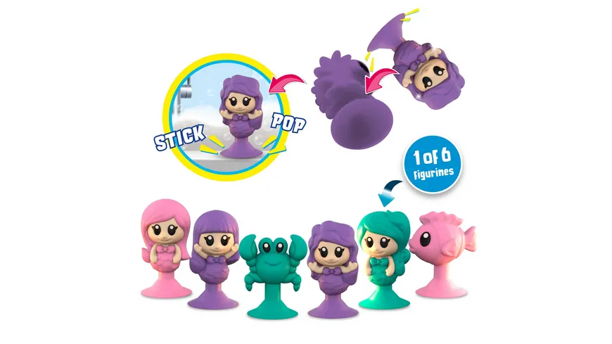 CRAZE - INKEE Mermaid Badekugel mit Erdbeerduft - mit Überraschung (1 von 6 Saugnapf-Figuren) 80 g