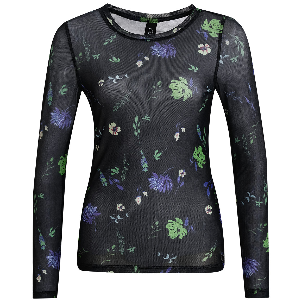 Damen Langarmshirt in semitransparenter Optik