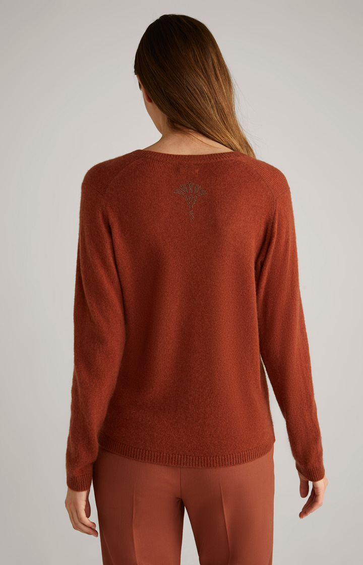 Cashmere-Strickpullover in Kupferbraun