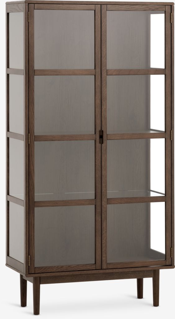 Vitrine VESTERBY VESTERBY alta, 2 portas, carvalho escuro