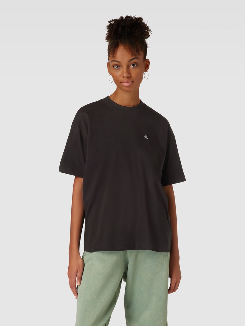 Oversized T-Shirt mit Rundhalsausschnitt in black