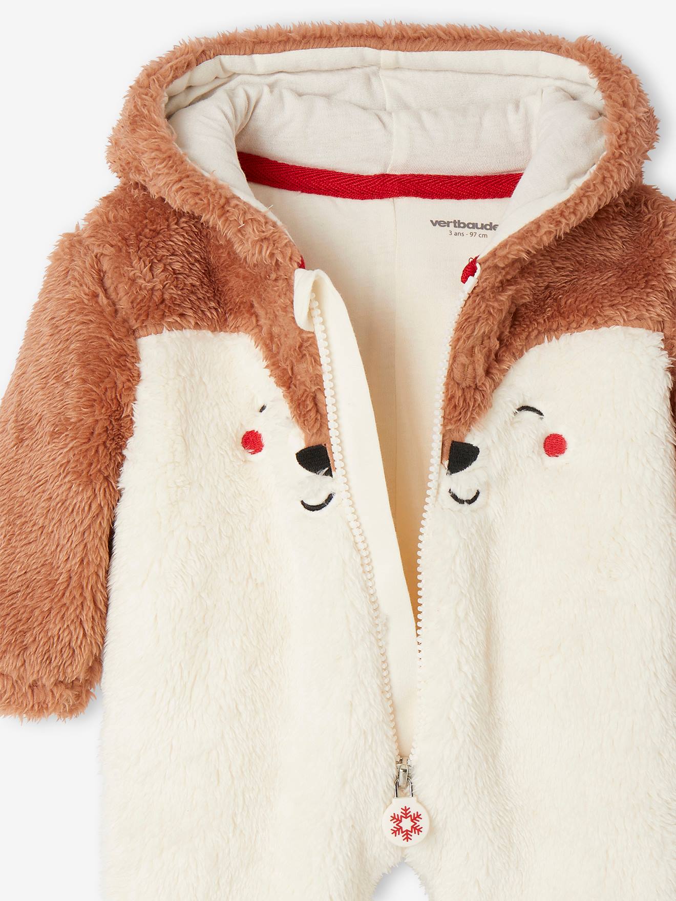 Vertbaudet Weihnachtlicher Baby Plüsch-Overall, Rentier - pekannüsse