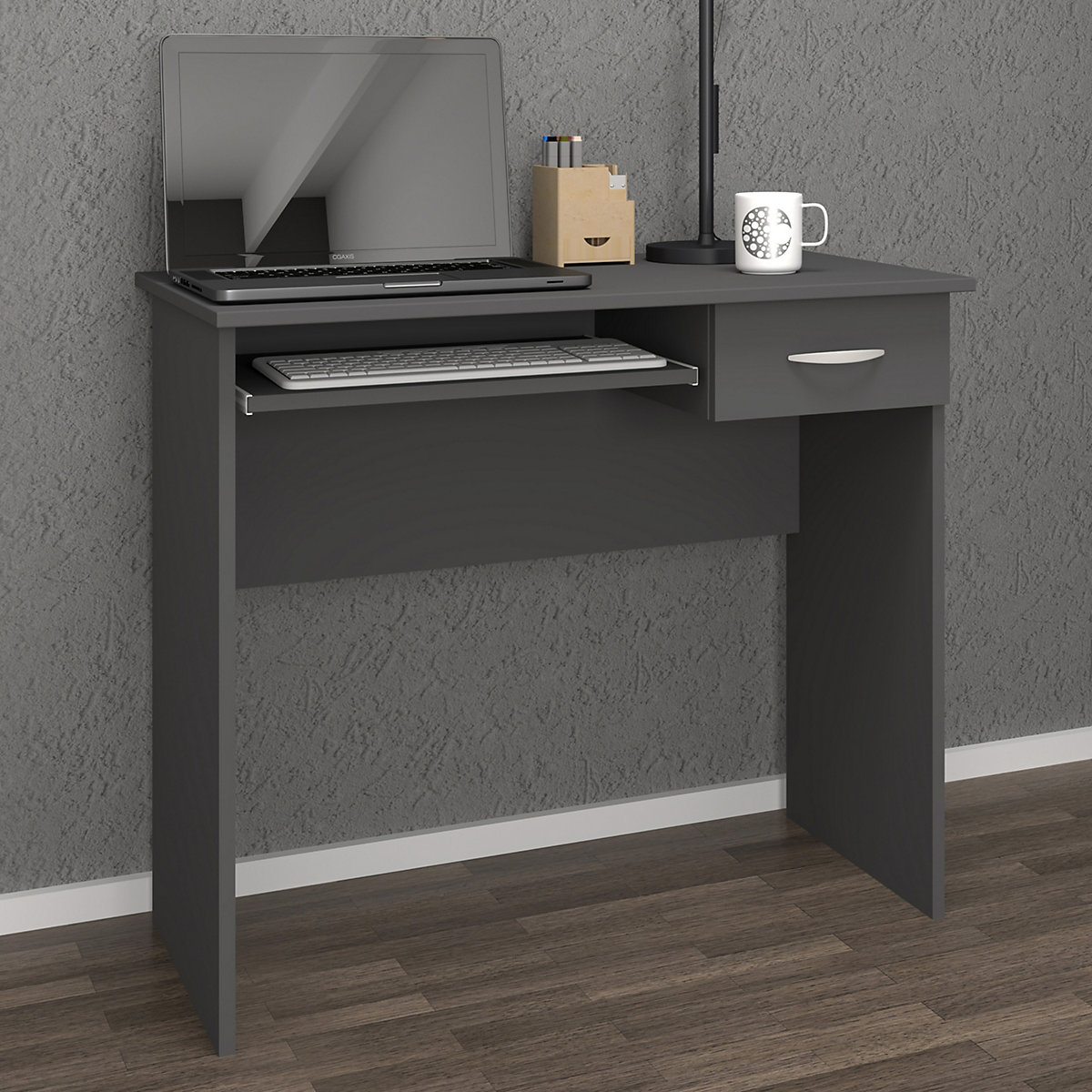 Holz Schreibtisch Computertisch Tastaturauszug Schublade Bürotisch Arusa