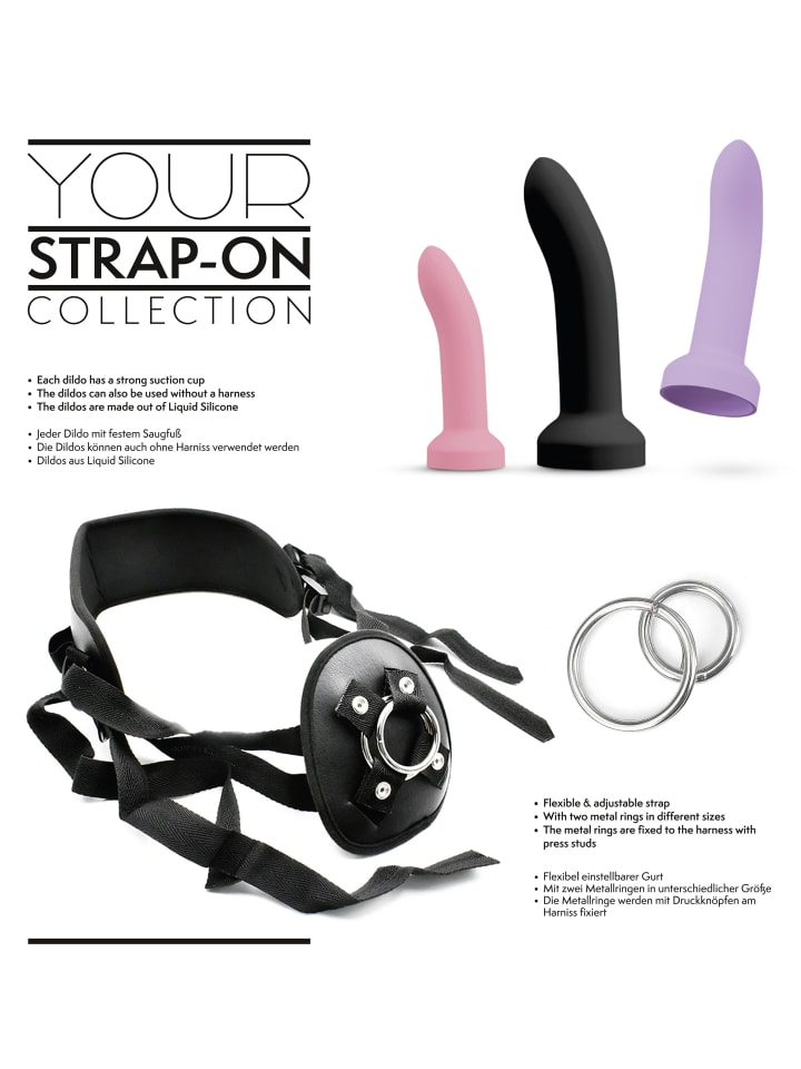 You2Toys Strap-on-Set Strap-On Set in schwarz günstig kaufen 14 cm