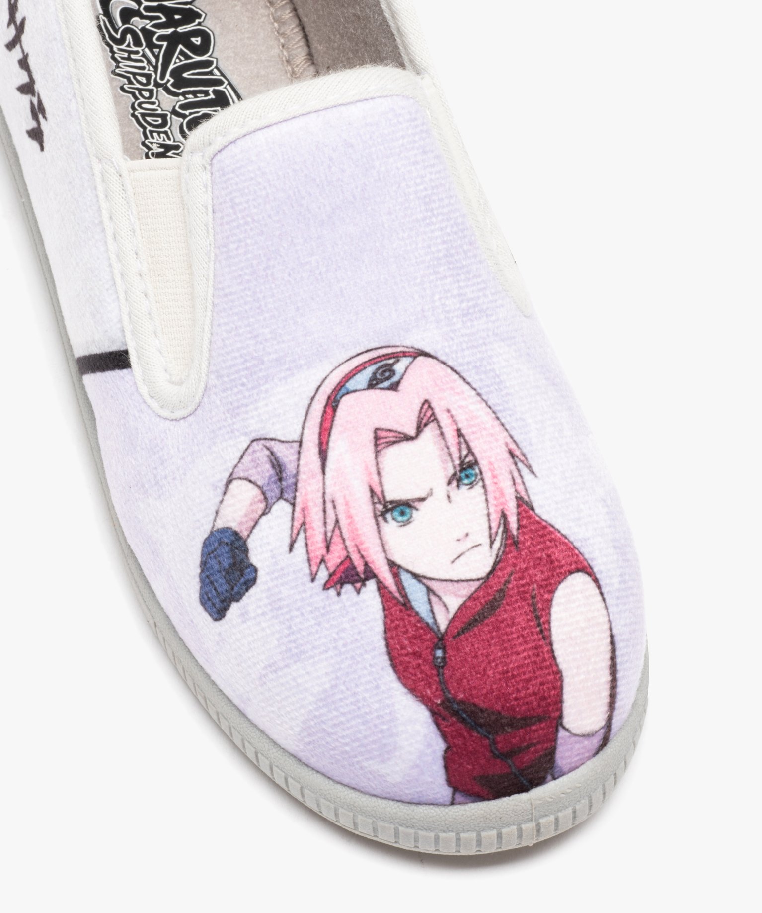 Chaussons fille imprimés en velours - Naruto gris | GEMO