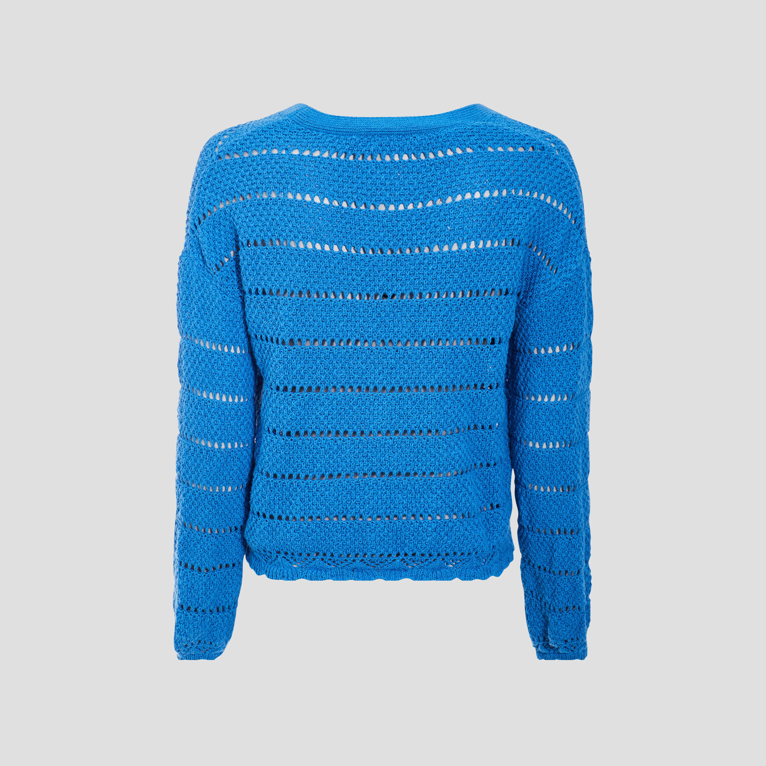 Gilet boutonné aspect crochet bleu femme | Cache Cache