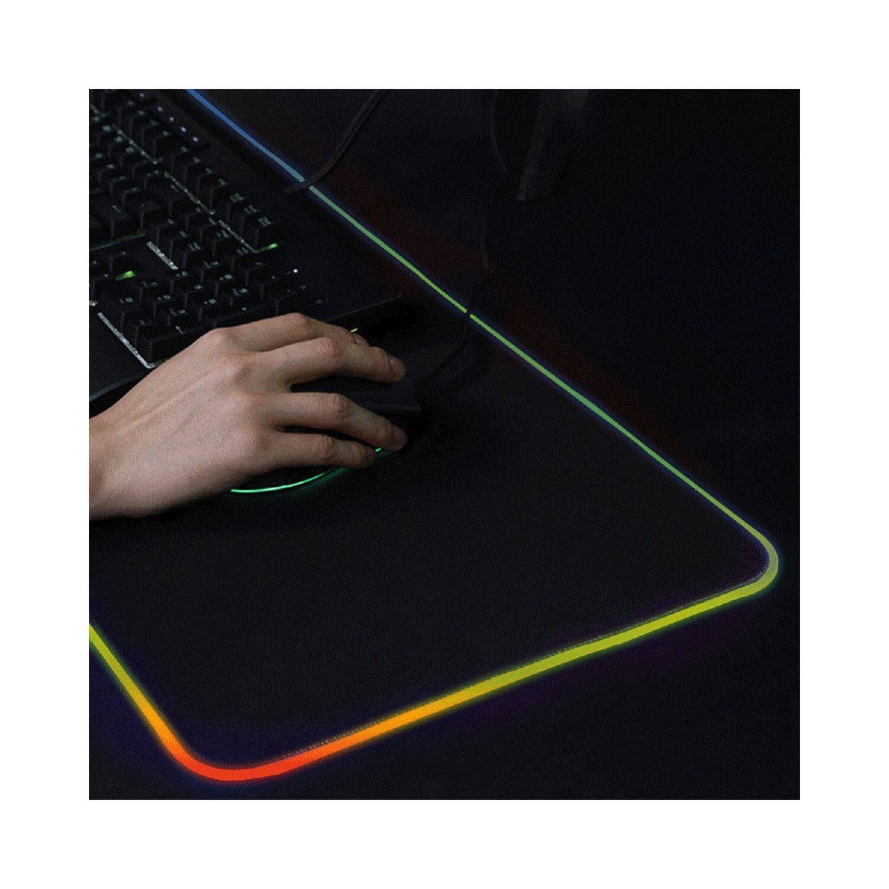 Inca IMP-022 RGB Gaming Mauspad XL 770 x 295 mm verbessert Präzision & Geschwindigkeit Schwarz