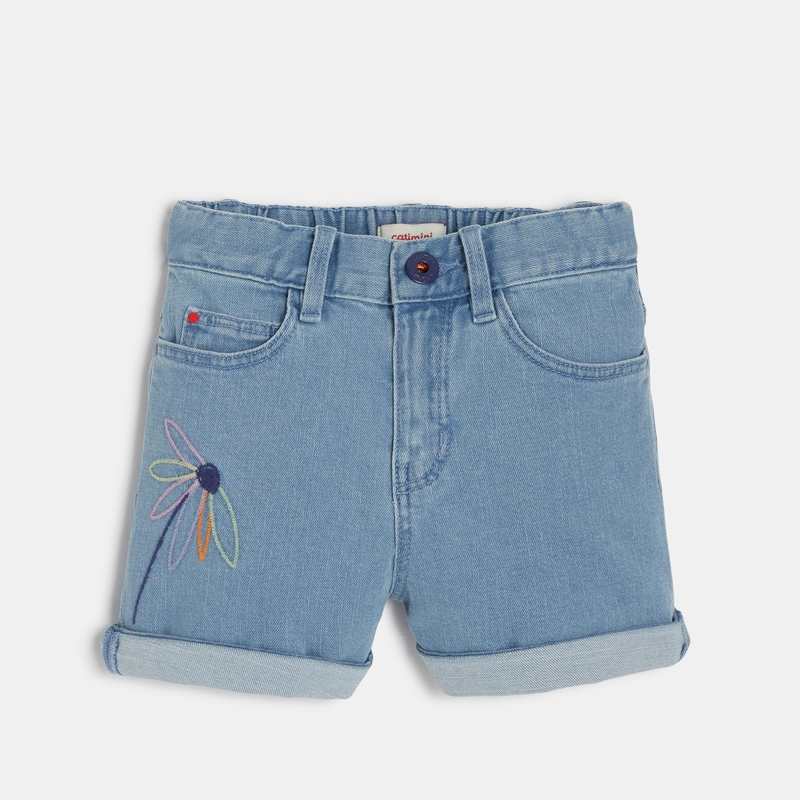 Short fille en jean bleu délavé Catimini