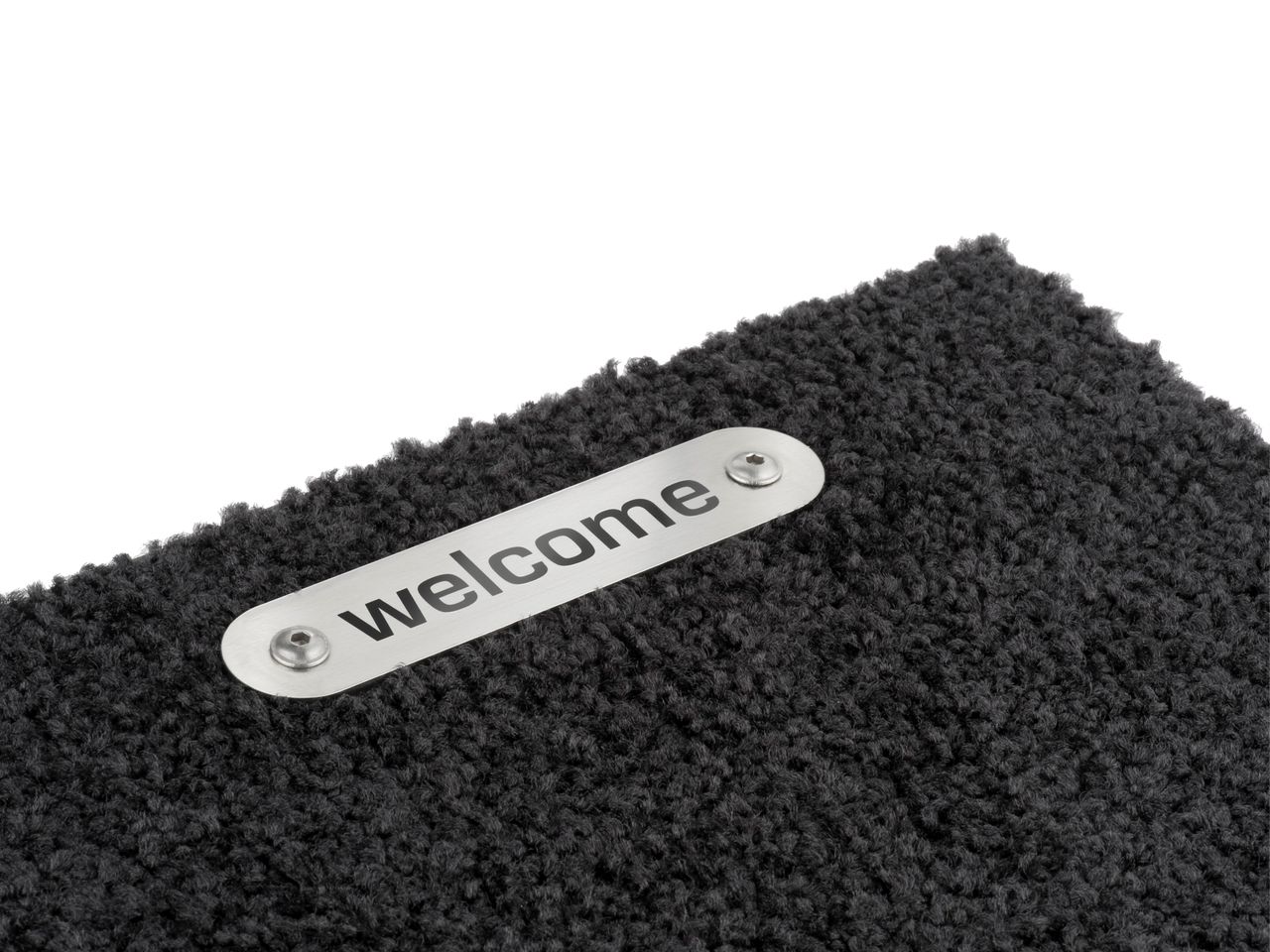 Keilbach Designprodukte Keilbach Fußmatte mit Edelstahlelement, 87 x 57 cm, schwarz
