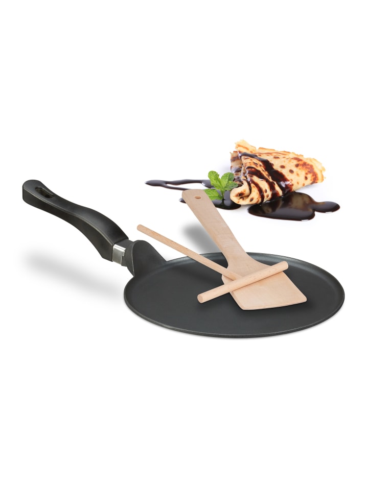 relaxdays Crêpepfanne in Schwarz günstig kaufen onesize