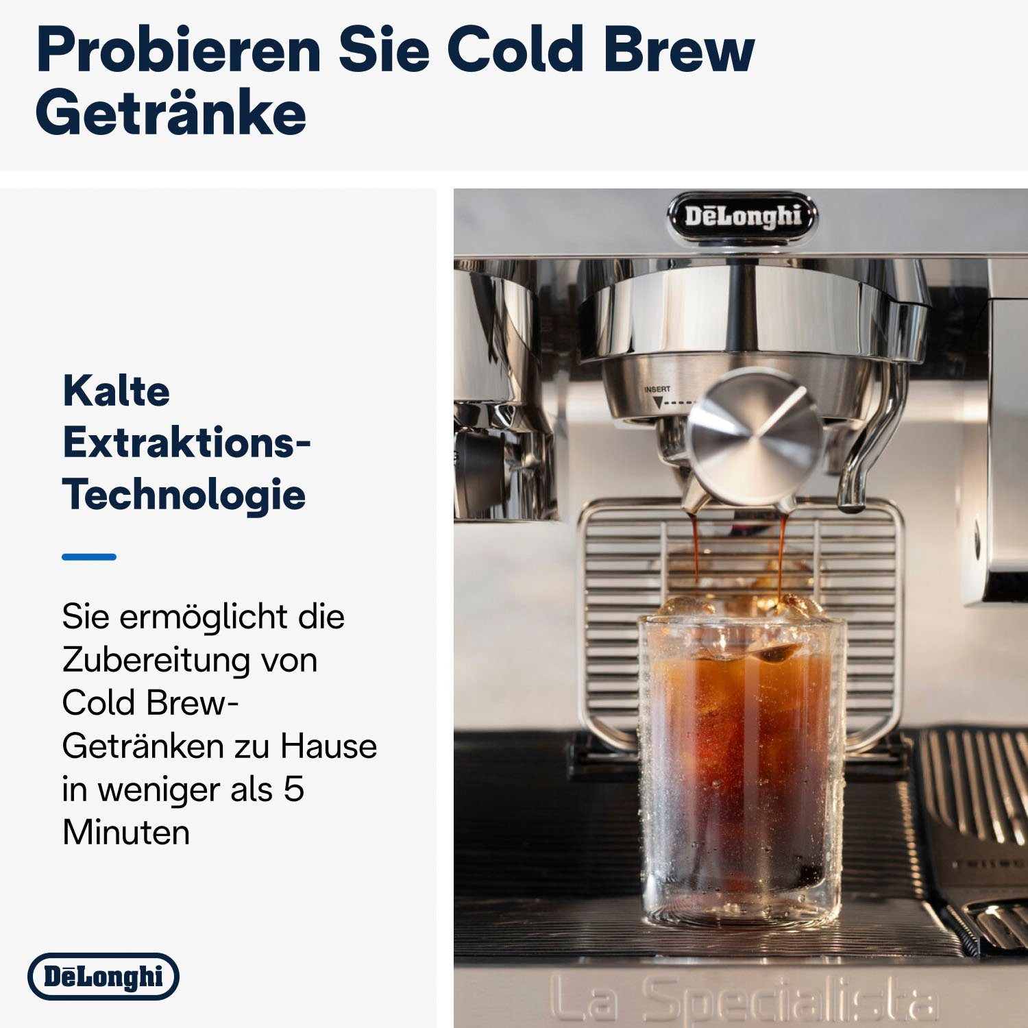 De'Longhi Siebträgermaschine La Specialista Maestro Cold Brew EC9865.M, mit zwei unabhängigen Thermoblock-Heizsystemen
