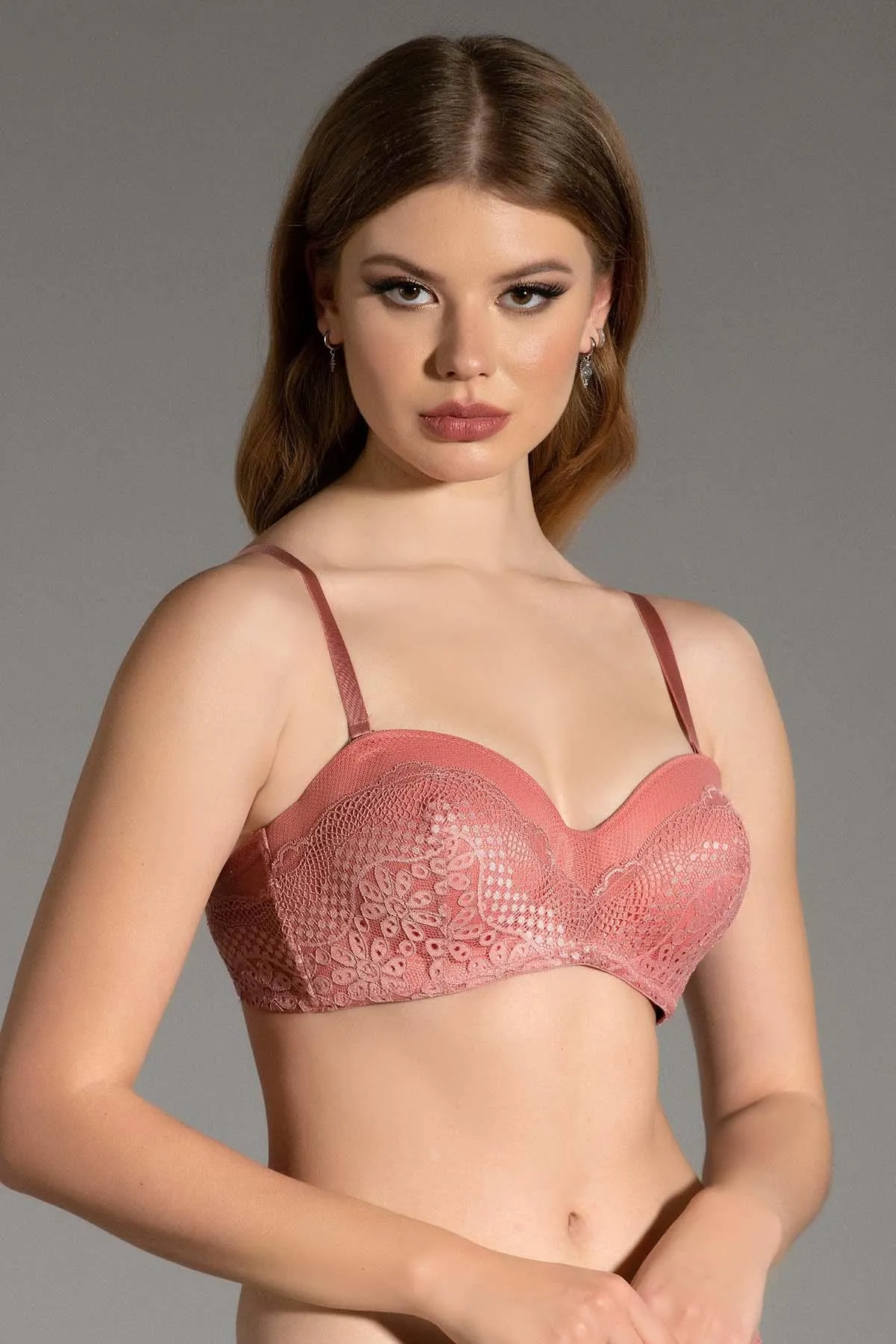 C&City  Nicht gepolsterter Lotus-BH C13018 Dusty Rose