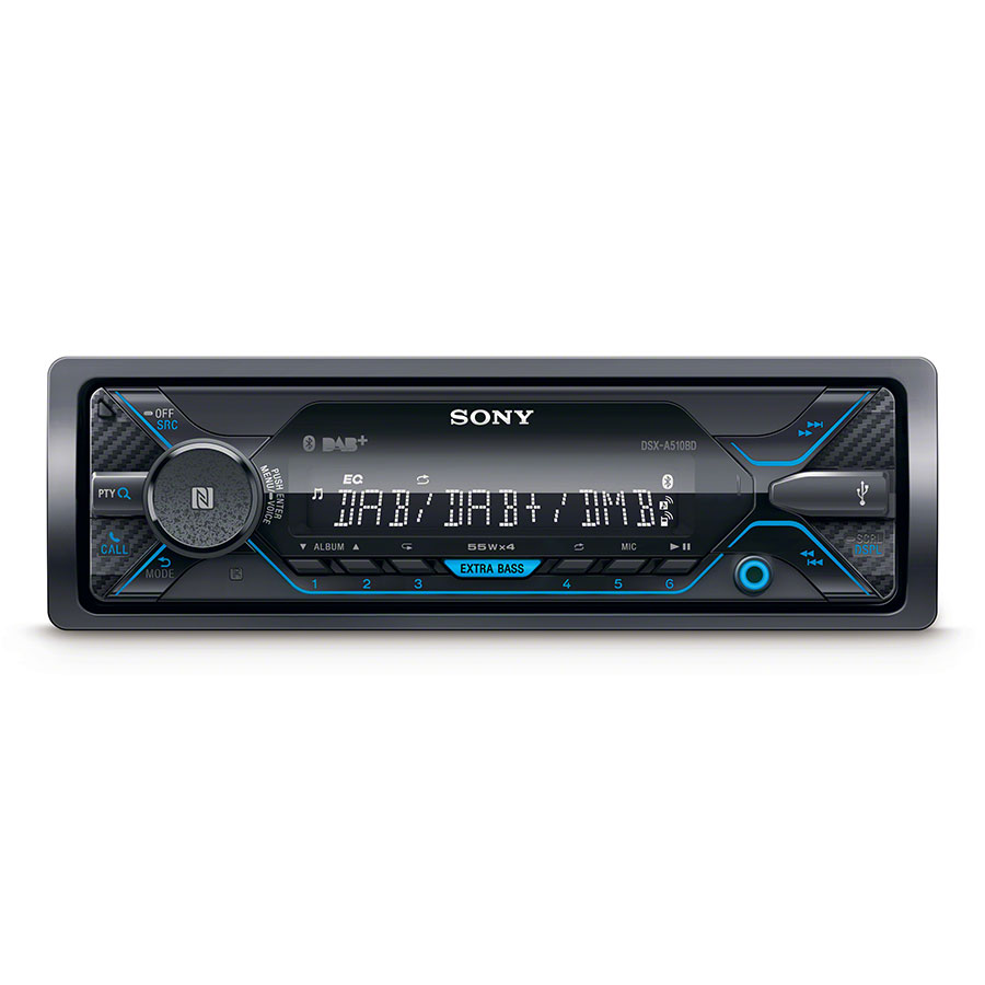 Sony DSX-A510BD Autoradio mit DAB/DAB+ Tuner, USB/AUX-Eingang, Dual-Bluetooth, NFC, Songpal, unterstützt iPhone, Android, AOA 2.0, 1-DIN - ATU