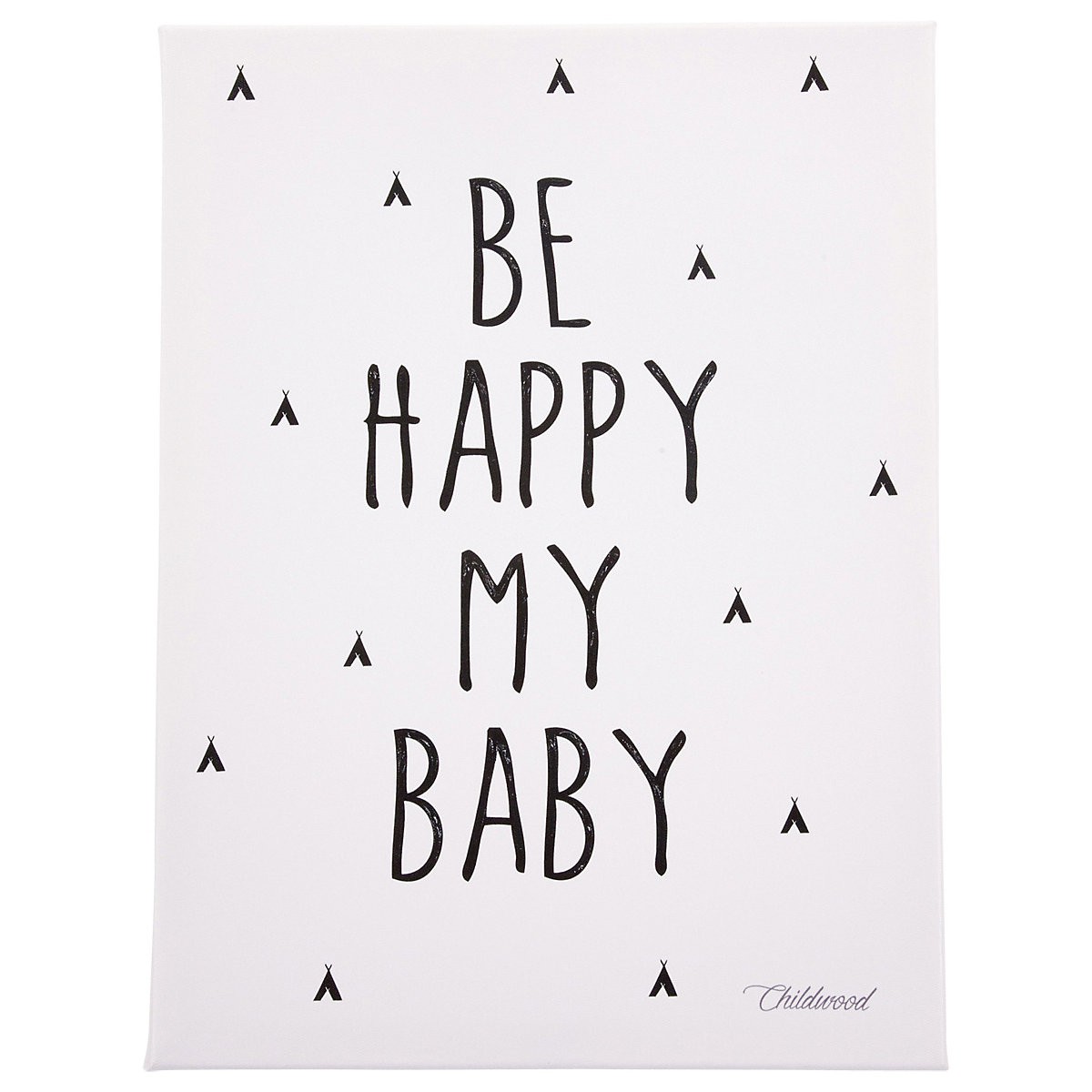 Ölgemälde Be Happy, schwarz/weiß, 40x30 cm