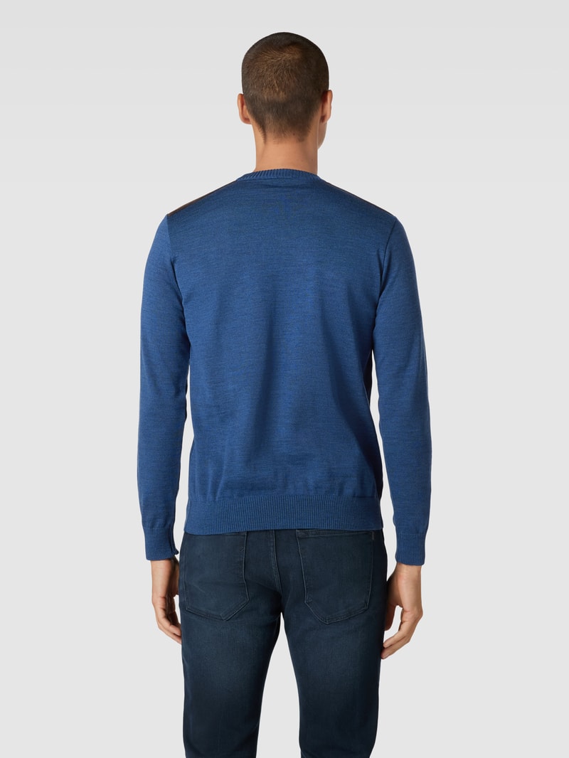 Strickpullover mit Kontraststreifen in jeans