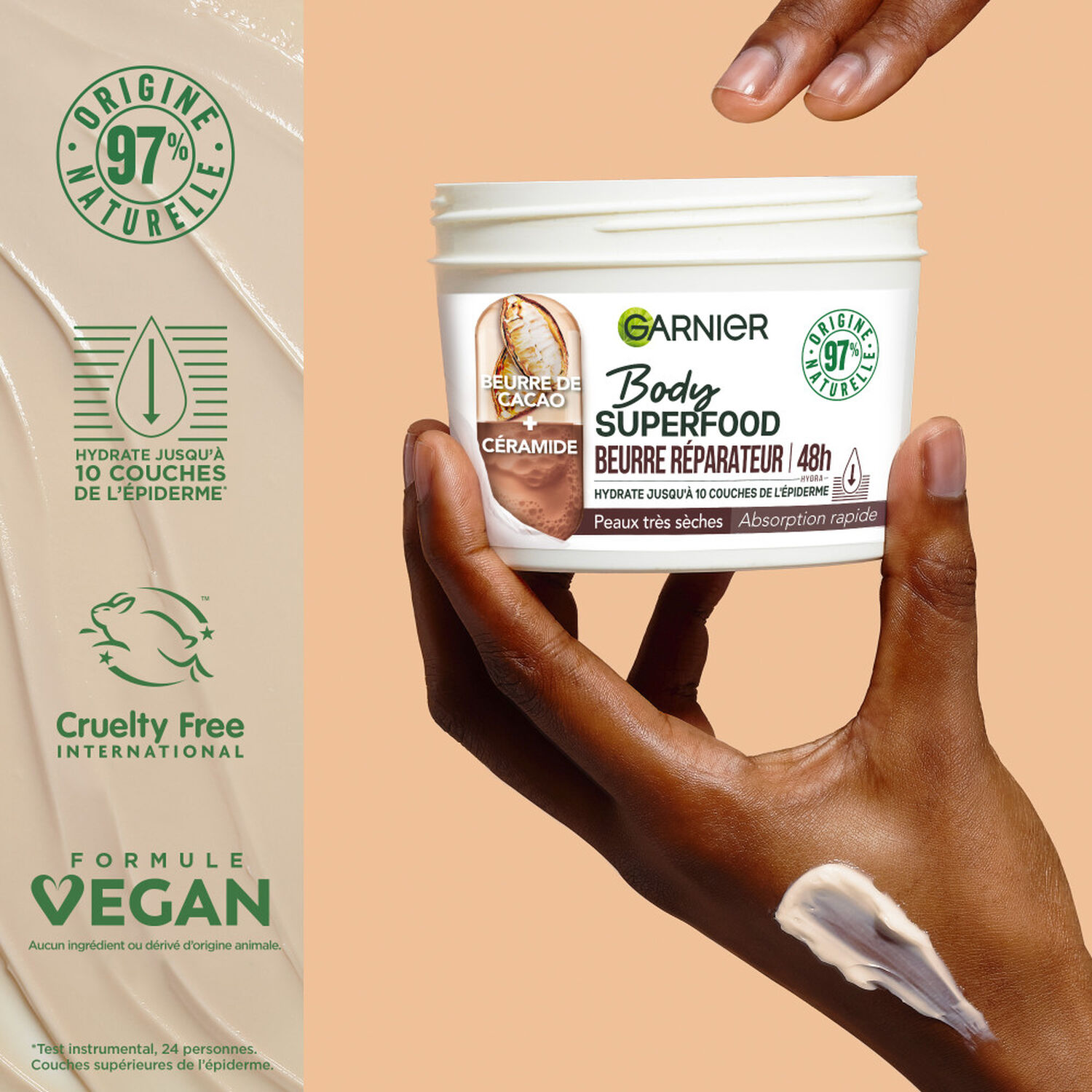 Garnier Body Superfood Beurre corps réparateur Cacao Céramide
