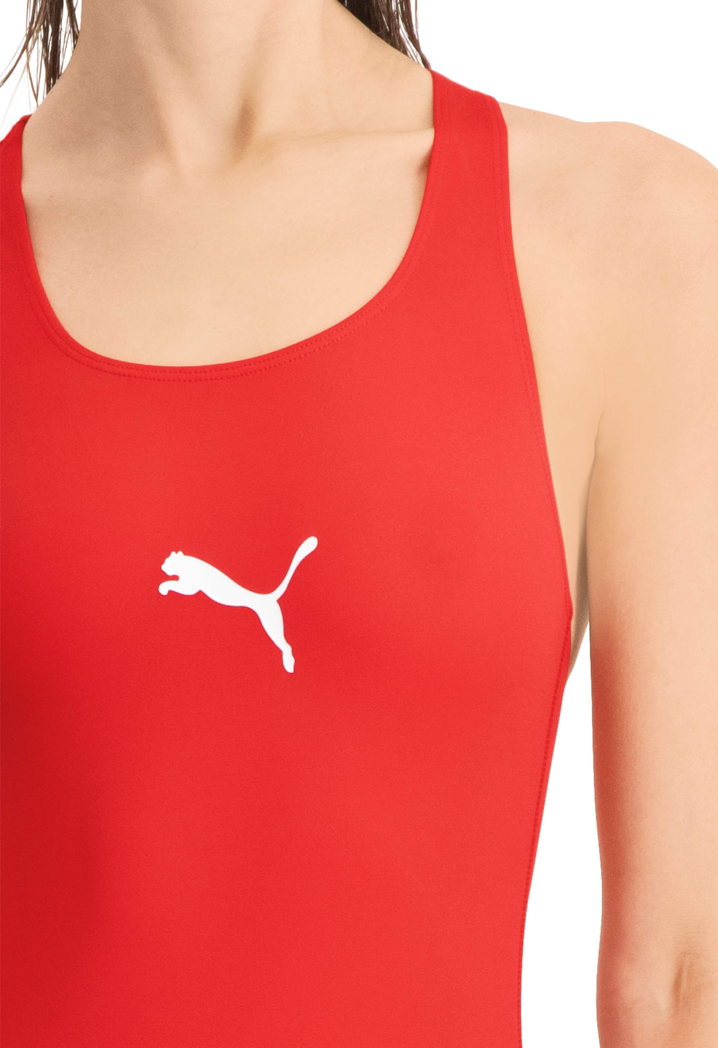PUMA Racerback roten Damen Badeanzug