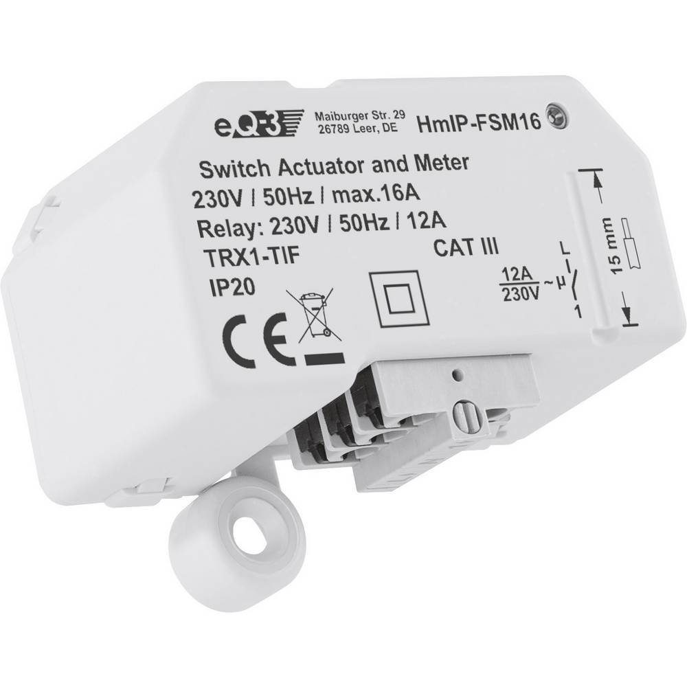 Homematic IP Schalt-Mess-Aktor (16 A) – Unterputz Smart-Home-Steuerelement, mit Messfunktion