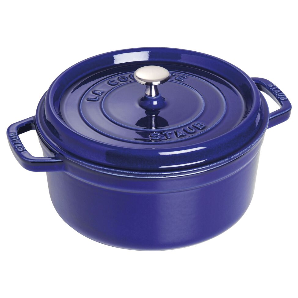 Cocotte 26 cm, rund, Dunkelblau, Gusseisen
