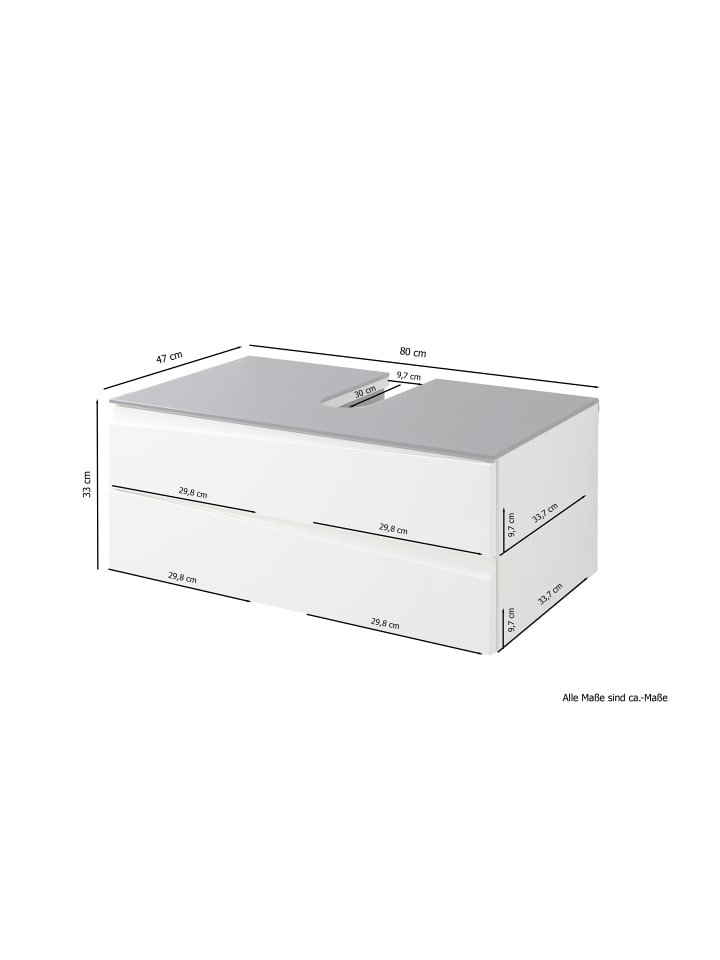 byLiving Waschtisch Shape in Weiß - (B) 80 x (H) 33 x (T) 47 cm günstig kaufen onesize