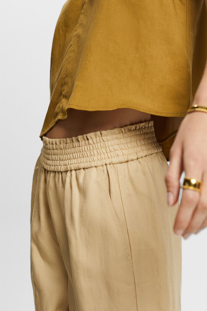 Pull-on-Hose mit weitem Bein, Leinenmix