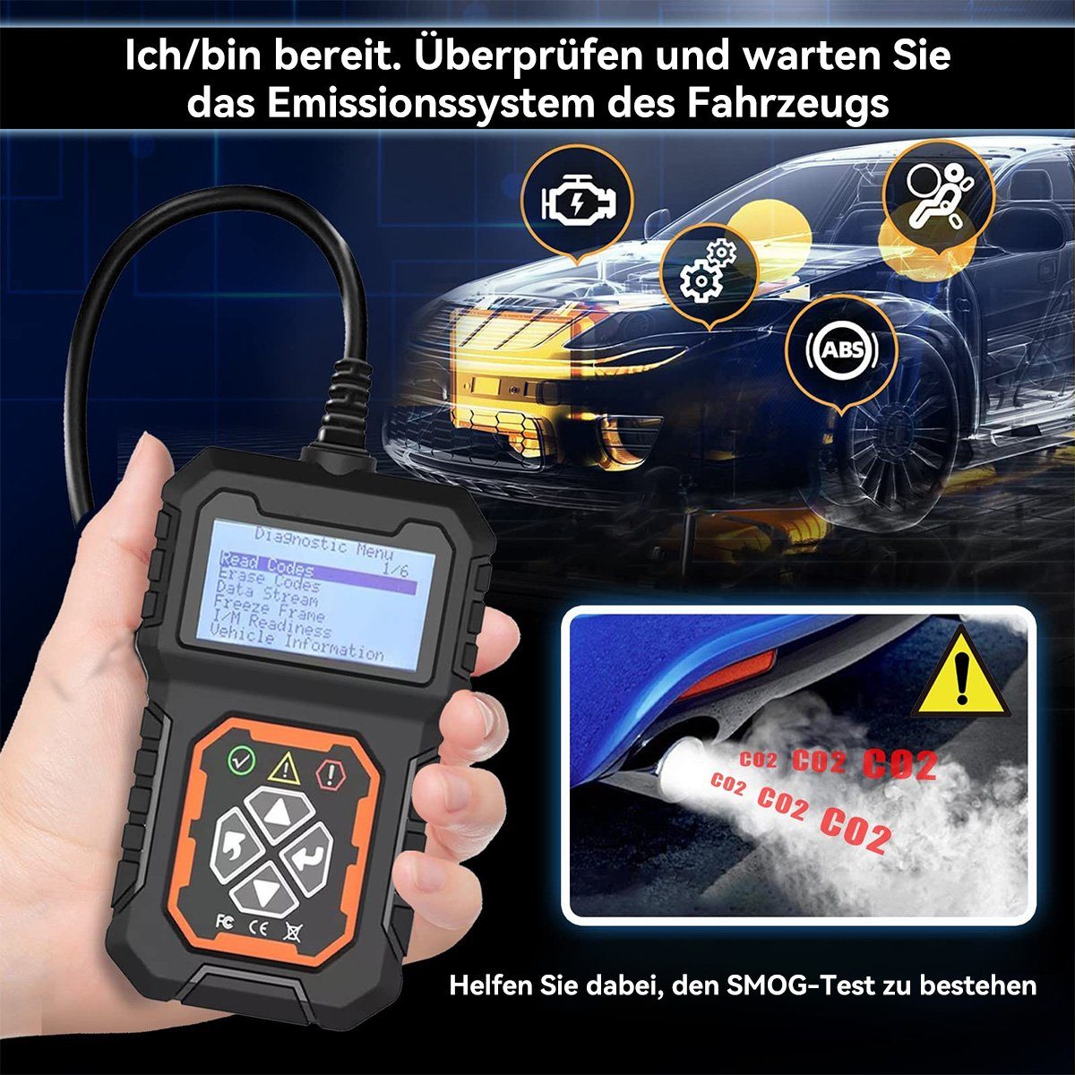 DOPWii OBD2-Diagnosegerät OBD2-Diagnosegerät, für alle OBD2 Protokollautos diagnostizieren