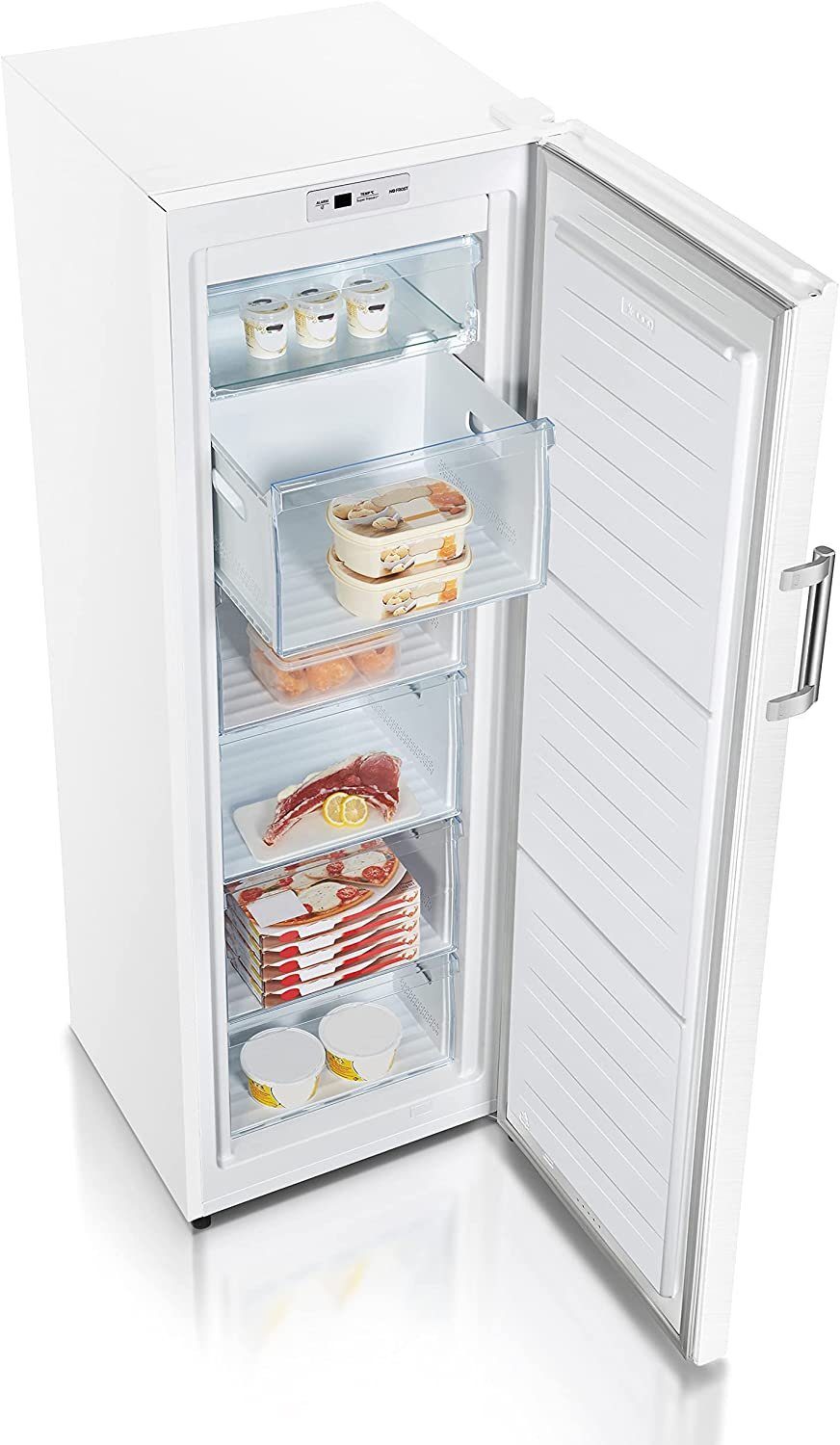 Heinrich´s Gefrierschrank 194 Liter HGS 3093, 169 cm hoch, 55 cm breit, NoFrost, AirFlow Technologie, Freezer, LED Display 5x Gefrierschublade